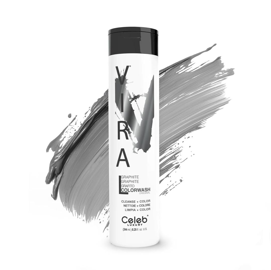 Celeb Luxury Colorwash Color Depositing Shampoo - Color Refresher, Vegan Hair Dye, Bondfix Bond Rebuilder, Viral and Gem Lites (Graphite)