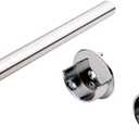 Premium 1 5/16 Inch Diameter Round Wardrobe Tube Closet Rod with End Supports (Black, 46" Wide Space)