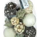 Decorative Balls for Bowls, Assorted Bowl Fillers & Vase Fillers for Centerpieces, Spherical Rattan Twigs Wicker Ball Natural Decorative Spheres Home Decor for Party Wedding(Artichokes)