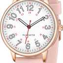 Waterproof Nurse Watch for Medical Professionals,Doctors Nursing Women Men,12/24 Hour Military Time,Analog Watch with Second Hand Nursing Luminouse Easy Read Dial Nurse Watches for Women (Rose Gold)