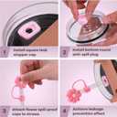 Mity rain Set for Stanley: 10pcs Cup Accessories, Straw Cover Cap, Spill Proof Stopper, Letter Charm, Style W, 30 oz