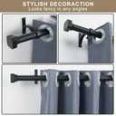 Window Curtain Rods 72 to 144 Inches, 1 Inch Heavy Duty Modern Decorative Telescoping Drapery Rod with Solid Aluminium Alloy Brackets and Square Finials, Length Adjustable, Matte Black