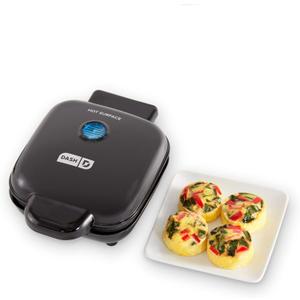 Dash Deluxe Egg Bite Maker - Electric Egg Bite Maker for Healthy Protein Snacks - Quick Cleanup, Space-Saving Design & Non-Slip Feet - 4 Servings, Black