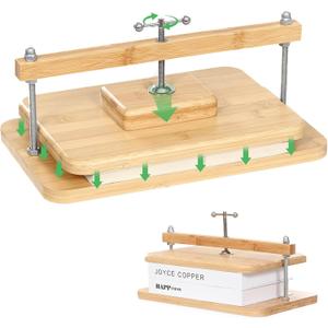JFNoraiva Book Press, 11 * 7.9 in Bamboo Wooden Book Binding, Portable Books Binding for DIY & Beginners Bookbinding