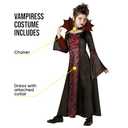 Morph Vampire Costume for Girls - Scary Kids Halloween Vampire Outfit - Spooky Girls Dress Up Costume (Large)