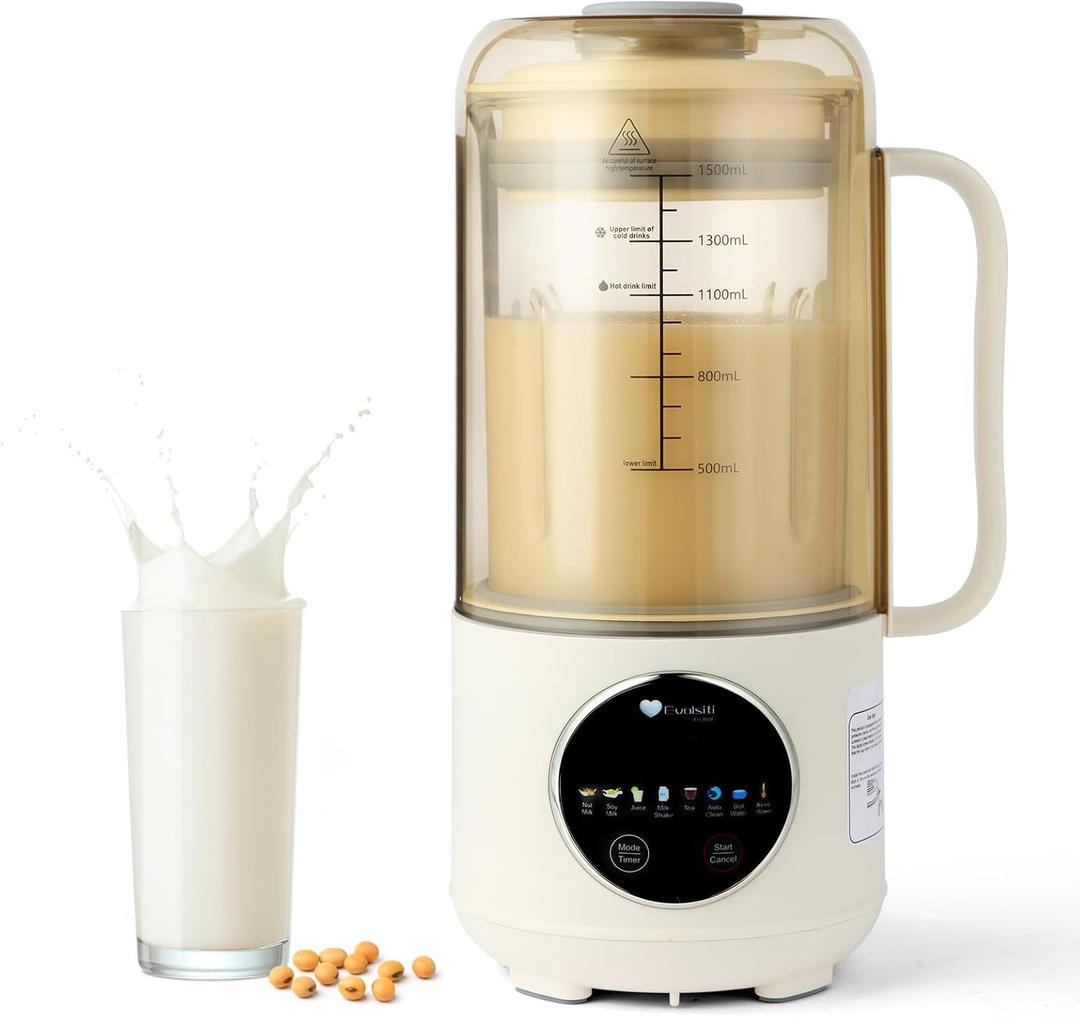 BHG 45oz Nut Milk Maker, Automatic Soy Milk Maker Machine with 14Blade Grinder, 11 Functions & LED Touch Screen, Plant Based Milk Machine for Almond, Oat & Soy, 18H Timer, Keep Warm & Self Cleaning