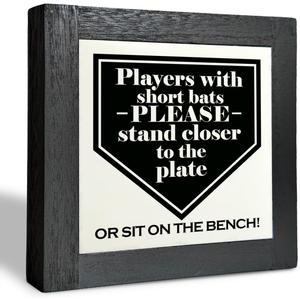 Potty Humor Bathroom Wall Sign, Rustic Restroom Sign, Wood Plaque for Men's Bathroom Decor, 5.9x5.9x0.7 inches (black)