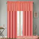 H.VERSAILTEX Blackout Valances for Windows,Kitchen Valance Curtains for Living Room/Bedroom/Bathroom Privacy Rod Pocket Short Window Valance Curtains, 4 Panels 52" W x 18,Coral