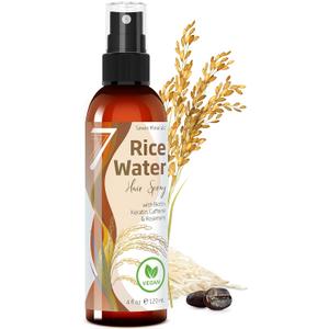 NEW Fermented Rice Water for Hair Growth - Infused with Rosemary, Biotin, Caffeine, Keratin Vegan Non-Greasy Spray Naturally Thicker, Longer, Softer Men & Women (4 fl oz)