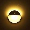 2 Pack Motion Sensor Night Light, Gold Yellow, 3 Lighting Modes, Stepless Dimming, Battery-Powered, Dimmable LED, Suitable for Bedroom, Bathroom, Stairs, Corridors, Closets