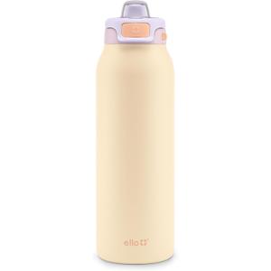 Ello Pop & Fill 32oz Stainless Steel Water Bottle with Quick Fill Technology, Double Walled and Vacuum Insulated Metal, Leak Proof Locking Lid, Sip and Chug, Reusable, BPA Free, Pastel Paradise