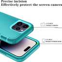 3 x Phone Case for iPhone 14 Pro Case with HD Screen Protector, Heavy Duty Shockproof & DustProof & Dropproof 3-Layer Cover Phone Case for iPhone 14 Pro (6.1'') (LakeSkyBlue)