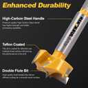 1-5/16" | 33.3mm Industrial Triple Flute Tungsten Carbide Forstner Drill Bits with Hex Shank - Premium Wood Hole Saw Kit for Woodworking, Hardwood, Plywood, Plastic, CNC & Handheld Drills