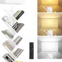 OUTONLIFE 9 Tier Tree Bookshelf with Light, Remote & Timer, Dimmable Tall Floor Book Shelf, Narrow Wood Bookcase, Small Book Organizer Shelves for Living Room, Bedroom, Home Office (White)