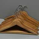 Amazon Basics Wood Suit Clothes Hangers for Closet Organizer, Natural Set of 16