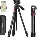 SmallRig Aluminum Camera Tripod Stand AP-30, 67.7" Travel Tripod with Phone Clip & Carry Bag, Portable Tripods with Quick-Flip Lock Legs, for Live Streaming and Vlogging, Max Load 11lb