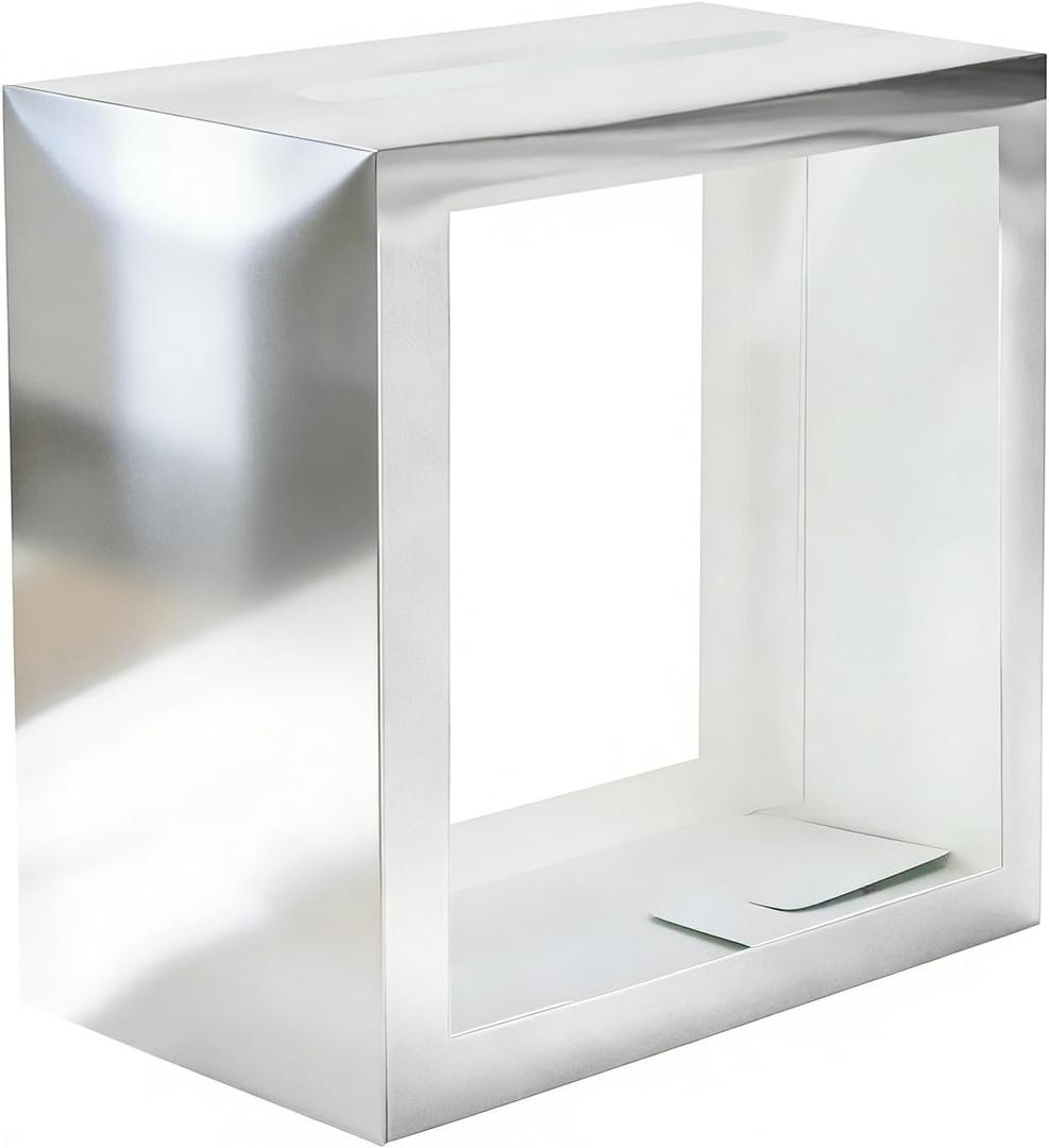 SietDESEO Silver Card Box for Party with Clear Window Large Gift Card Box Holder for Wedding Reception Birthday Graduation Baby Shower Raffle Ticket Box