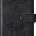 Eoehro Passport Holder for Travel Essentials, Passport Wallet Cover Case for Travel Must Haves Accessories,Passport Book Holders for Women and Men(black)