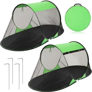 2 Pcs Pop up Mosquito Tent 1 Person Foldable Camping Tent with Ground Pin Portable Waterproof Bug Net for Bed Cot Outdoor Hiking Summer Camping