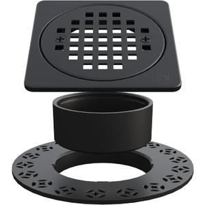 4 Drain Grate Kit Replacement, Compatible with Schluter Kerdi-Drain Flange, Removable Shower Floor Drain Kit with SUS 304 Stainless Steel Grate & CUPC Certification, Matte Black