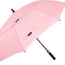 G4Free 54 Inch Automatic Open Golf Umbrella Oversize Extra Large Double Canopy Vented Windproof Waterproof Stick Umbrella, Pink