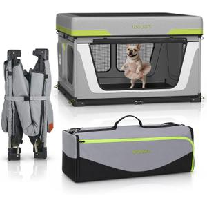 LOOBANI Foldable Dog Playpen Outdoor/Indoor, 43.3"x43.3"x27.1",Grey