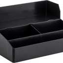 Tablecraft 12637 Coffee Condiment and Cup Storage Organizer, 3 Compartments + 3 cup Holders, PP Plastic, Black, Dishwasher Safe, Ideal for Restaurants, Cafe & Breakfast Buffets