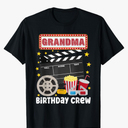 Grandma Birthday Crew Movie Night Theme Matching Party T-Shirt Size M