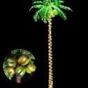 7 FT LED Lighted Palm Tree with Coconuts Outdoor Artificial Palm Tree Tropical Palm Tree Lights for Patio Pool Hawaiian Luau Jungle Party Tiki Bar Christmas Indoor Decoration (Warm White)
