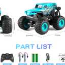 DYODYORC Remote Control Car, 2.4Ghz All Terrain Shark Monster Truck Toys, RC Truck with Music, 3 Lighting Effects, 360 Stunt Capable, 2 Batteries Ready to Run, Toy Gifts for Boys and Girls (Blue)