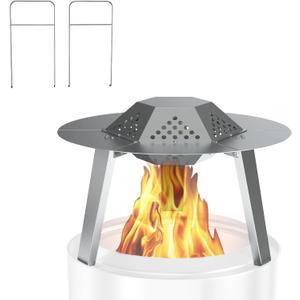 FirePit Heat Deflector for Solo Stove Ranger 15", Portable Heat Diffuser with Carrying Handles for Solo Stove Ranger, 15 Inch Stainless Steel Heat Deflector for 15 Inch Fire Pit Accessory