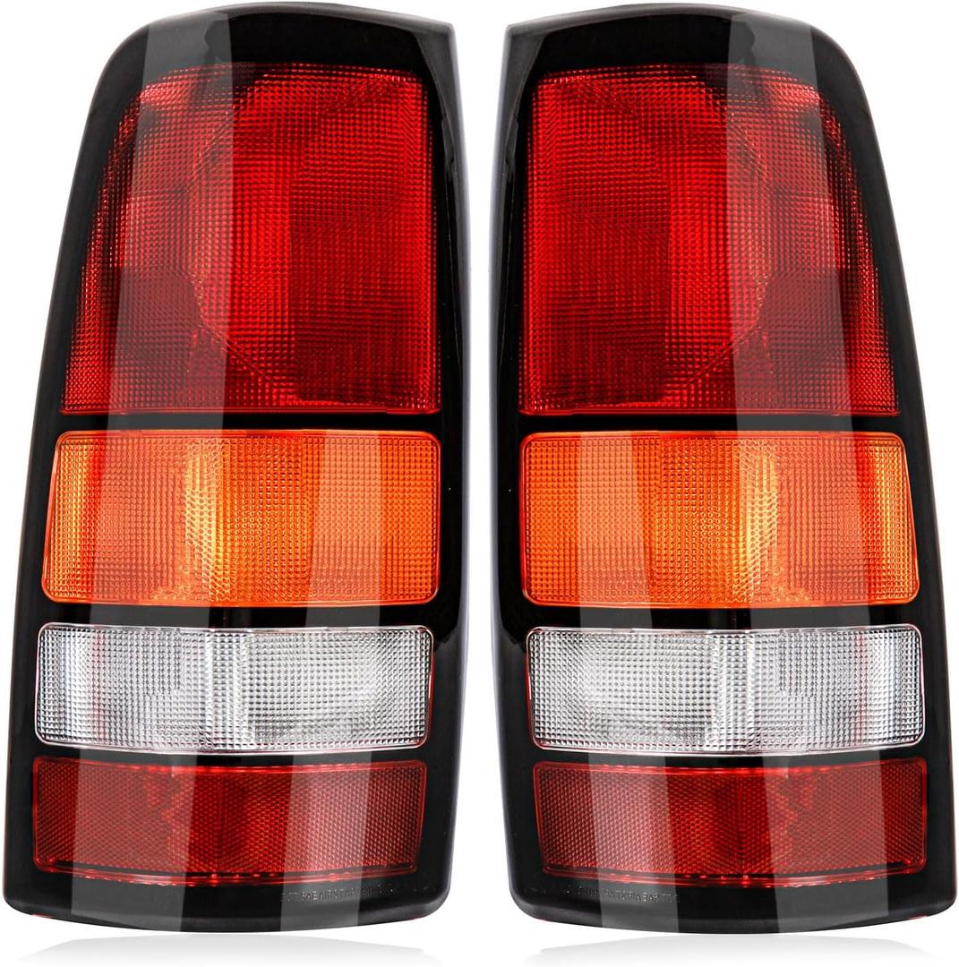 Tail lights Assembly Compatible with 1999-2002 Chevy Silverado 1500 2500 3500 HD 1999-2006 GMC Sierra,  Rear Light Taillights Replacement for GM2800186 GM2801186 (Black Border)