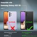 JXVM for Galaxy A32-5G Phone Case: Samsung A32 5G Military Grade Drop Protection, 14ft Drop Tested, Screen Protector Included, Anti-Slip Textured, TPU+PC Dual Layer Shockproof Cover 6.5inch (Black)