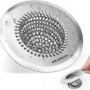 TRAPMATE Shower Drain Hair Catcher, 4.4" Easy Clean Bathtub Drain Hair Catcher, Anti-Slip Bath Tub Drain Protector, Upgraded 304 Stainless Steel Shower Sink Drain Cover for Bathroom (Patented Product) (Silver)