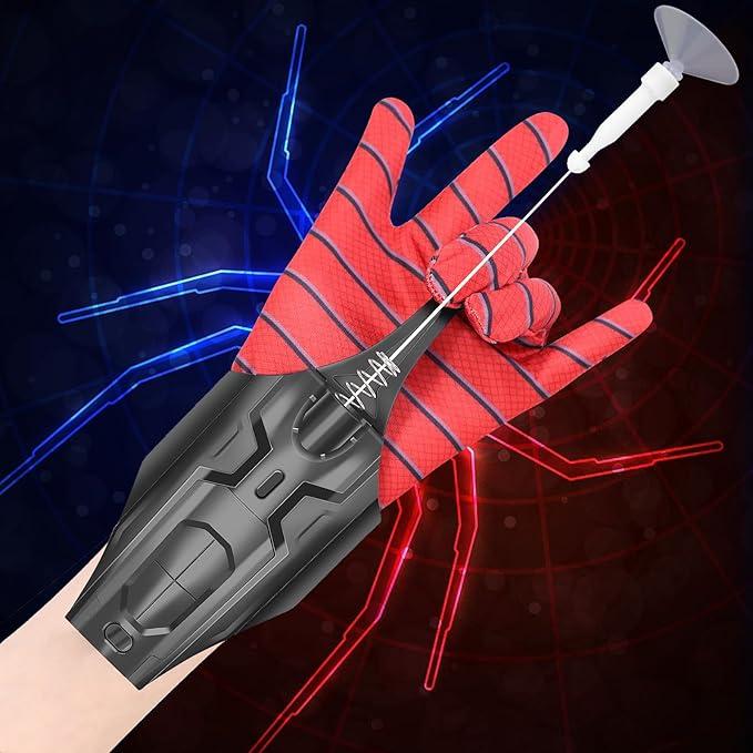 Spider Web Shooter Toy 2.0 Upgrade,Spider Silk Launcher Wrist Toys, Realistic Web Launcher String, Cool Gadgets String Gloves Shooters Toy for Superhero Role-Play (Black)