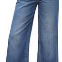 ZESICA Wide Leg Jeans for Women High Waisted Stretchy Baggy Denim Pants 2026 Trendy Elastic Waist Trousers with Pockets Blue Size 22 