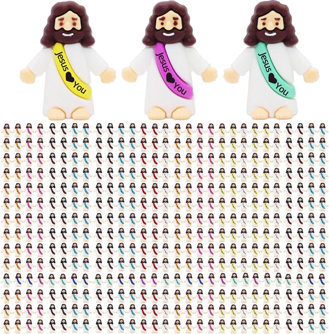 300pcs Mini Jesus Figurines in Bulk Tiny Jesus Figures Hide and Seek Religious Party Favors Sunday School Baptism Gifts
