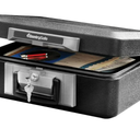 SentrySafe Fireproof Safe Box with Key Lock, Chest Safe with Carrying Handle to Secure Money, Jewelry, Documents, 0.25 Cubic Feet, 6.3 x 15.3 x 12.1 Inches, 1160