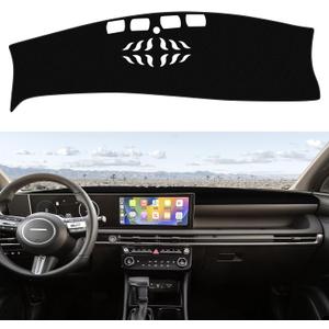 Dash Mat Custom Fit 2025 2026 Hyundai Tucson (Not for HUD), Premium Carbon Fiber Non-Slip Dashboard Protector & Sunshield, UV-Blocking, Anti-Glare, Fade-Resistant (Black)