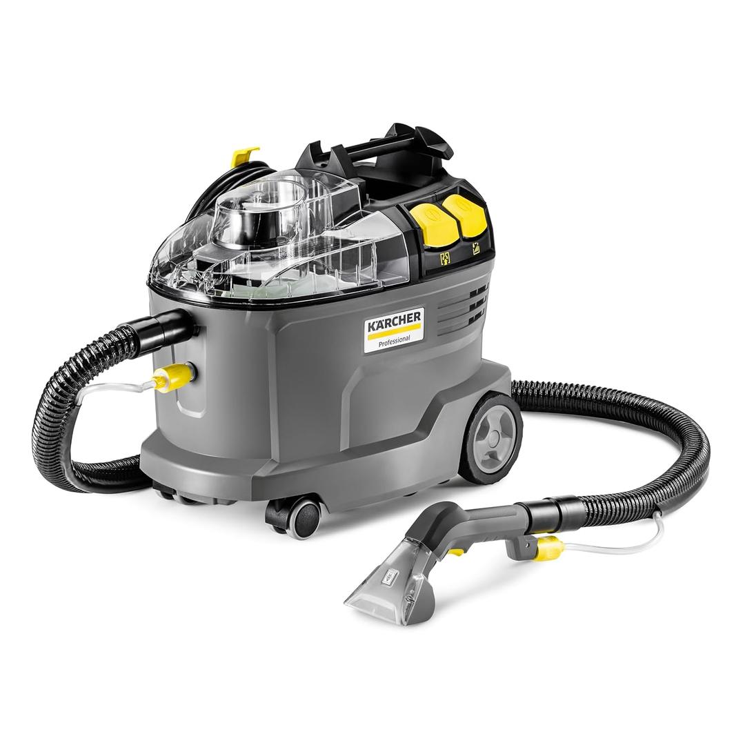 Krcher Puzzi 8/1 C Commercial Carpet Extractor 12.5 PSI - Spot Cleaner, Stain Remover, Area Rugs, Car and Auto Detailing, Carpet and Upholstery Cleaner - Onboard Accessory Storage - 3.9 Gallon Tank