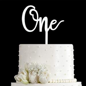 Mirror Silver Number One Cake Topper Decoration, 1st Birthday Cake Topper, One Year Birthday Party Decor for Baby, Couples and Marriage First Anniversary