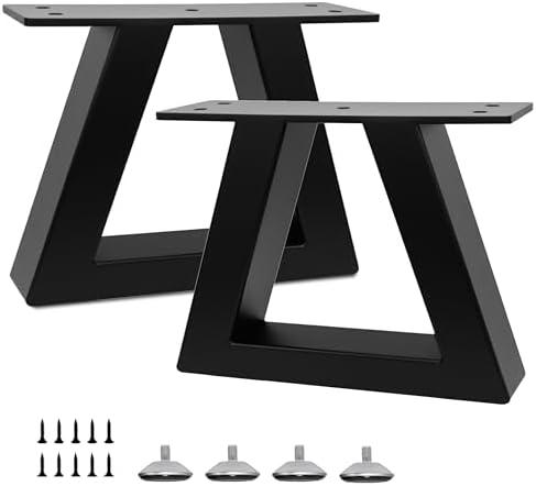 Y-CFHFC 6 Inch Trapezoid Metal Table Legs Heavy Duty Steel Furniture Legs for DIY Sofa, Couch, Bench,Stool,Coffee Table,End Side Cabinet Feets (Set of 2, Black)