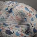 BATTOP Nursing Pillow for Breastfeeding, Feeding Pillow with Adjustable Waist Strap, Removable Slipcover, Breastfeeding Pillows for More Support for Mom, Plus Size, Extra Pillow on Top (Whales)