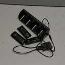 4-in-1 Charger Station for Wii&Wii U Remote Controller, with 4 Rechargeable Batteries(4 Port Charging Station+4 pcs 2800mah Replacement Battery Packs+USB Cable+Plug) Not Include Remote-Black