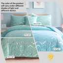 Menghomeus Aqua Comforter Set Twin Size Metallic Teal and Silver Bed Comforter 3 Piece Soft Microfiber Bedding for Teen Girls Boys (1 Pillow Case + 1 Decorative Pillow Sham)