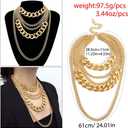 Chunky Necklaces for women Punk Chain Multilayer Statement Collar Necklace Gold