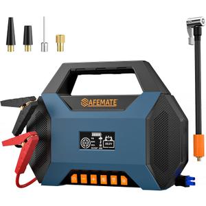 2500A Car Jump Starter with Air Compressor - 120PSI Tire Inflator, 40W Fast Charging, 48.84Wh Portable Power Bank, Voltage Tester for 8L Gas/6L Diesel Engines 2500A Car Jump Starter with Air Compressor - 120PSI Tire Inflator, 40W Fast Charging, 48.84Wh Portable Power Bank, Voltage Tester for 8L Gas/6L Diesel Engines