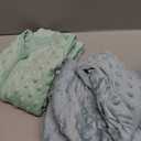 Fleece Newborn Sleep Sack Baby Swaddle,3-Way Adjustable Wearable Blanket,2 Pack Fleece Swaddling Sleeping Bag TOG 2.0， (Blue&Green, 3-6 Months)