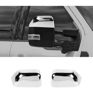 Rearview Mirror Cover Side Mirror Shell Trim Top Half Compatible with Ford F250/F350/F450/F550 2017-2023, Chrome