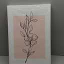 3 Pieces Minimalism Botanical Canvas Wall Art Pink Flowers Line Plants Pictures Wall Decor Posters Print Artwork for Girls' Room Living Room Bedroom Bathroom Office Home Decoration